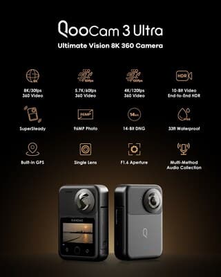 Kandao lance la QooCam 3 Ultra, première caméra 360° portable 8K HDR 10 bits au monde.