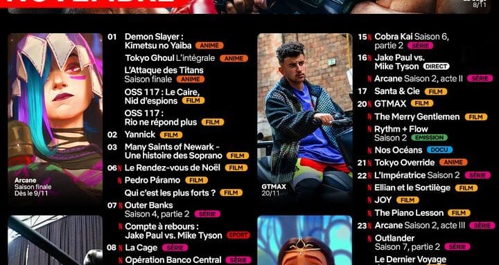 Calendrier Novembre Netflix