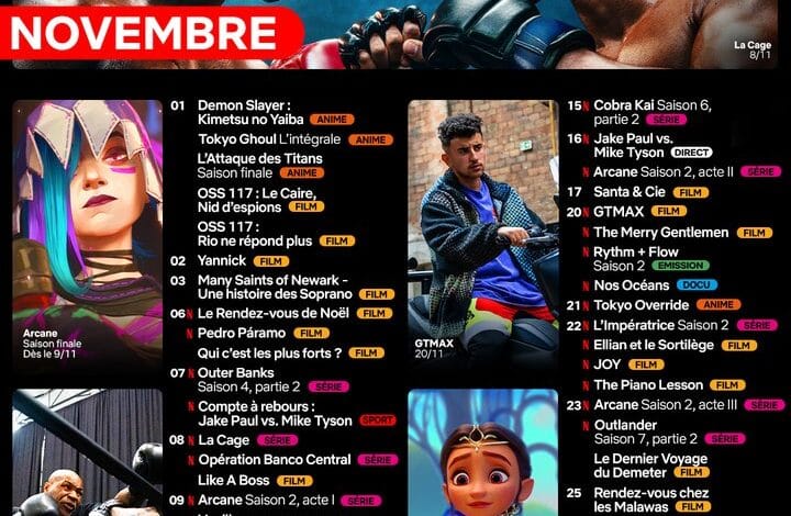 Calendrier Novembre Netflix