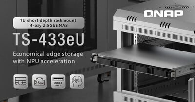 Le QNAP TS-433eU, un NAS compact et performant pour les PME exigeantes.