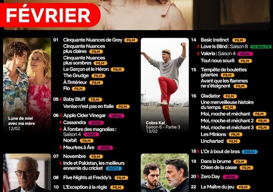 Agenda Netflix Février 2025