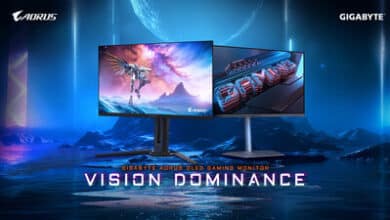 GIGABYTE dévoile deux écrans QD-OLED au CES 2025, alliant rapidité et clarté.