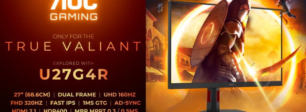 AGON by AOC bouscule les standards avec le moniteur U27G4R, un modèle Dual-Frame alliant UHD 160 Hz et FHD 320 Hz