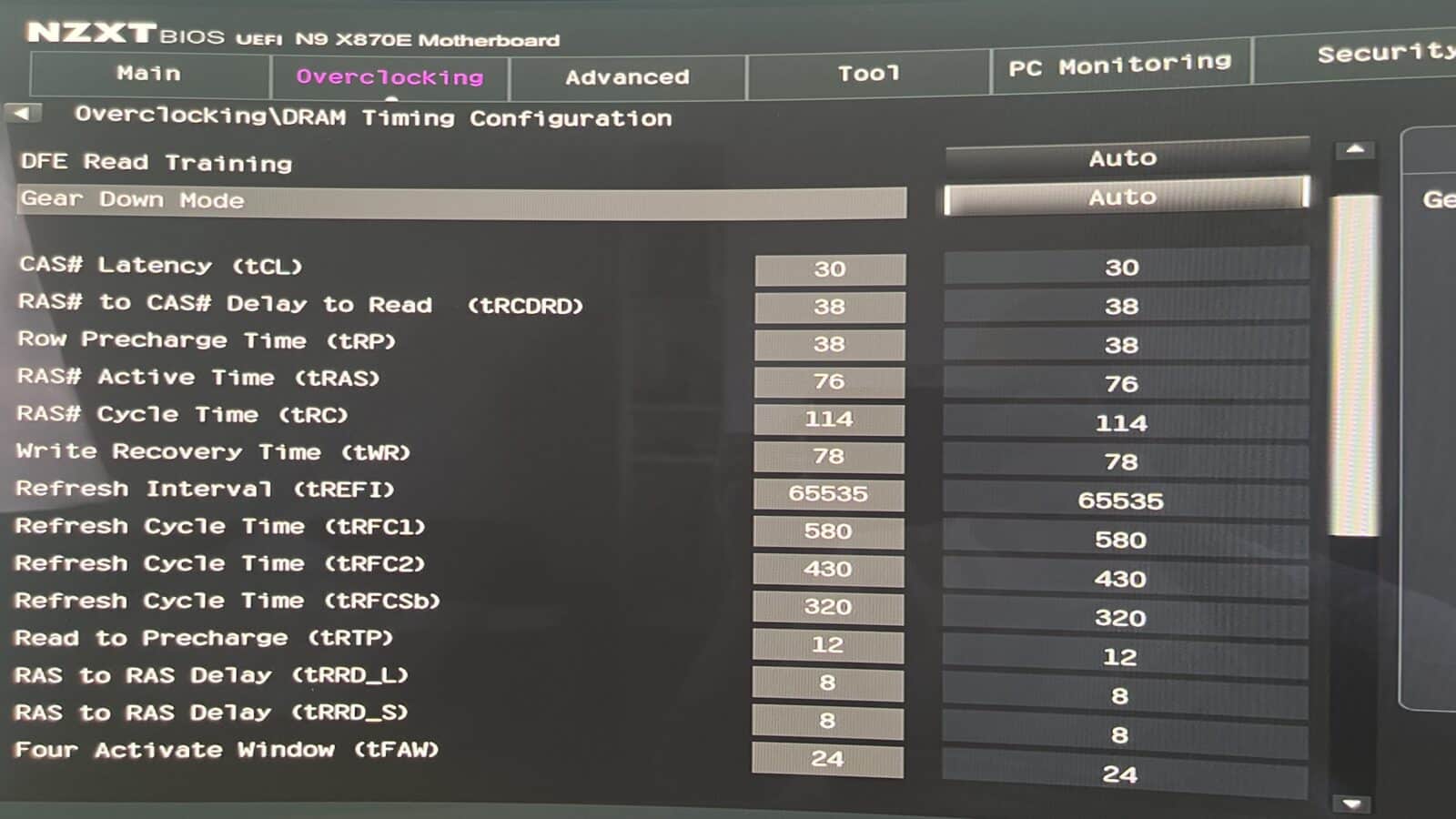 Différent Timings de la RAM Kingston