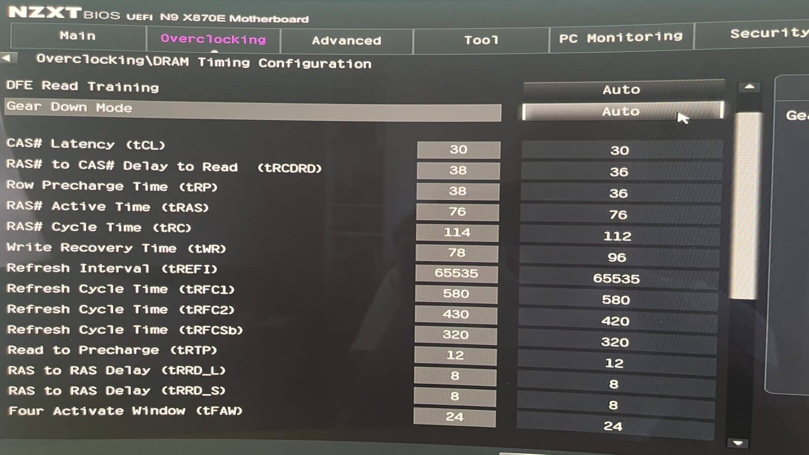 Overclocking et timing du Kit Corsair