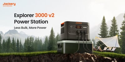 Jackery Explorer 3000 v2, la station d'énergie portable la plus légère et intelligente.
