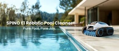 Le robot nettoyeur de piscine SPINO E1 optimise l’entretien avec efficacité et simplicité.