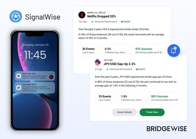 BridgeWise lance SignalWise, une IA qui optimise l'accès aux alertes marchés.