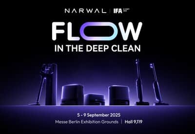 Narwal présente Flow à l’IFA 2025, sa nouvelle innovation pour un nettoyage efficace.