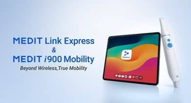 Medit Link Express sur iPad facilite la numérisation et la mobilité pour les dentistes.