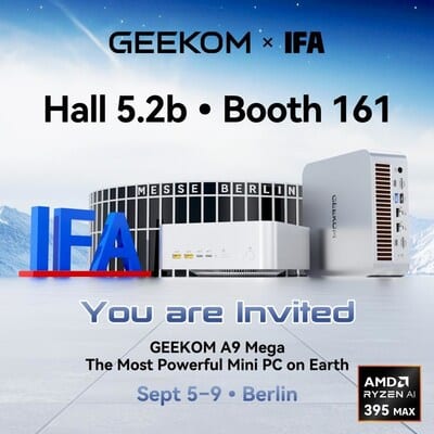 GEEKOM lance le A9 Mega, un mini-ordinateur IA très puissant présenté à l'IFA 2025.