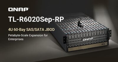 qnap tl-r6020sep-rp offre un stockage haute densité fiable et évolutif aux entreprises.