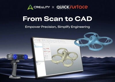 Creality lance un flux scan-to-cad précis grâce à son partenariat avec QUICKSURFACE.