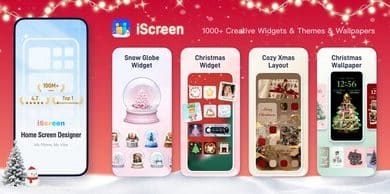 iScreen widget lance de nouveaux widgets et thèmes festifs pour Noël sur mobile.