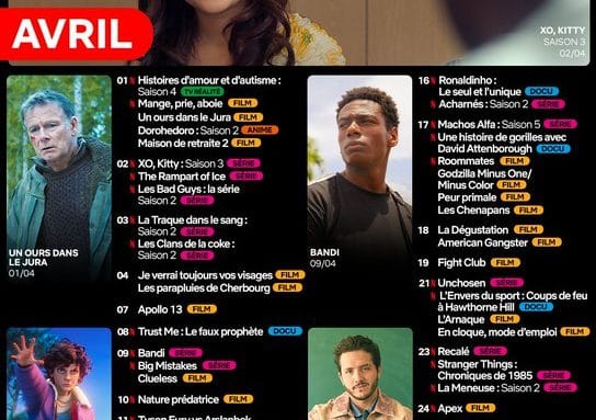 Netflix Avril 2026