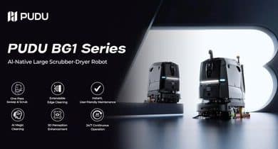 Pudu Robotics dévoile la série BG1, une solution IA pour le nettoyage à grande échelle.