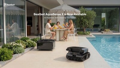 Beatbot AquaSense X simplifie l’entretien des piscines avec sa station autonettoyante.