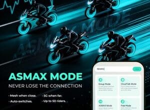 ASMAX Mode facilite la communication fiable et fluide entre motards en groupe.