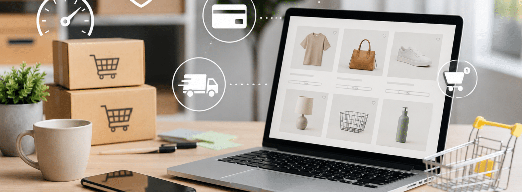 Bureau moderne et e-commerce lumineux