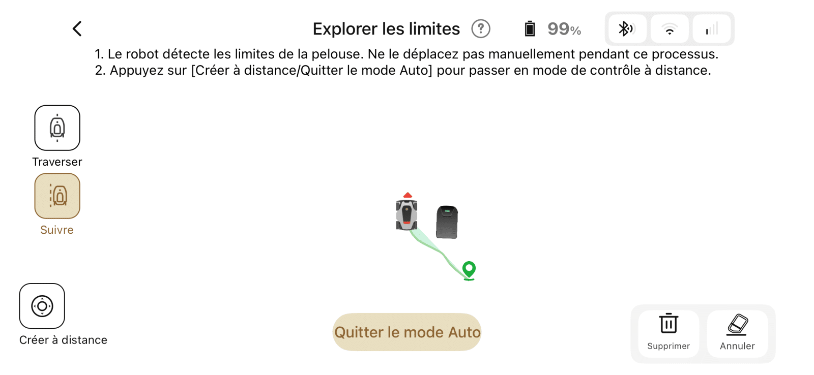 Cartographie automatique sur l'application