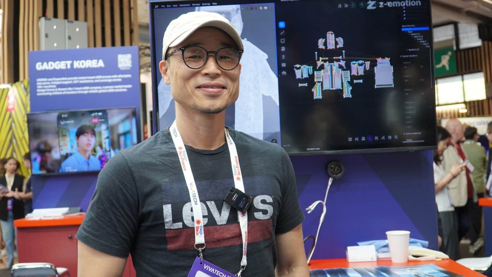 Démo de simulation de vêtements 3D z-emotion sur le stand à VivaTech 2026