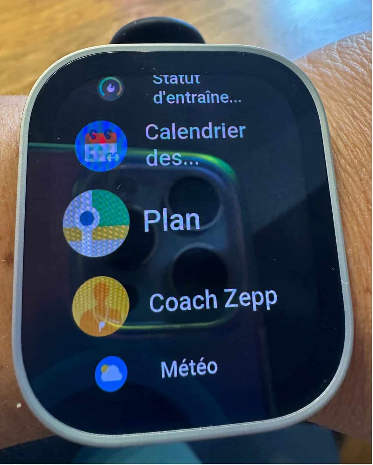 Amazfit Bip Max menu liste 2