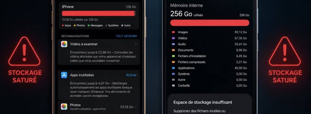 stockage sature smartphone