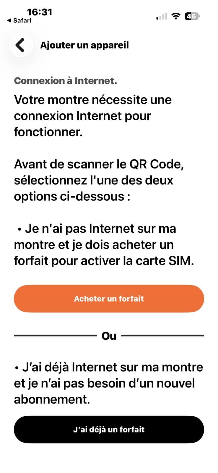 choix de forfait ICE Kids 4G 2.0