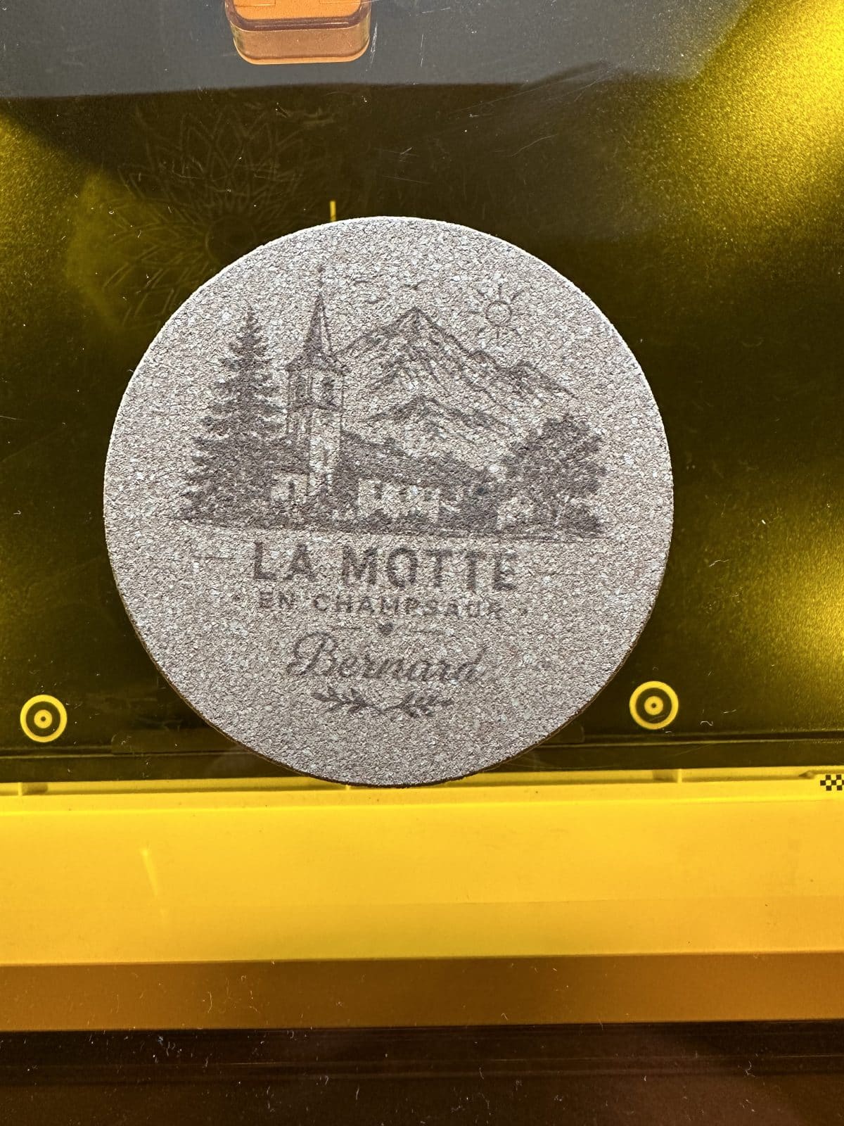 gravure sous verre liège xtool M2