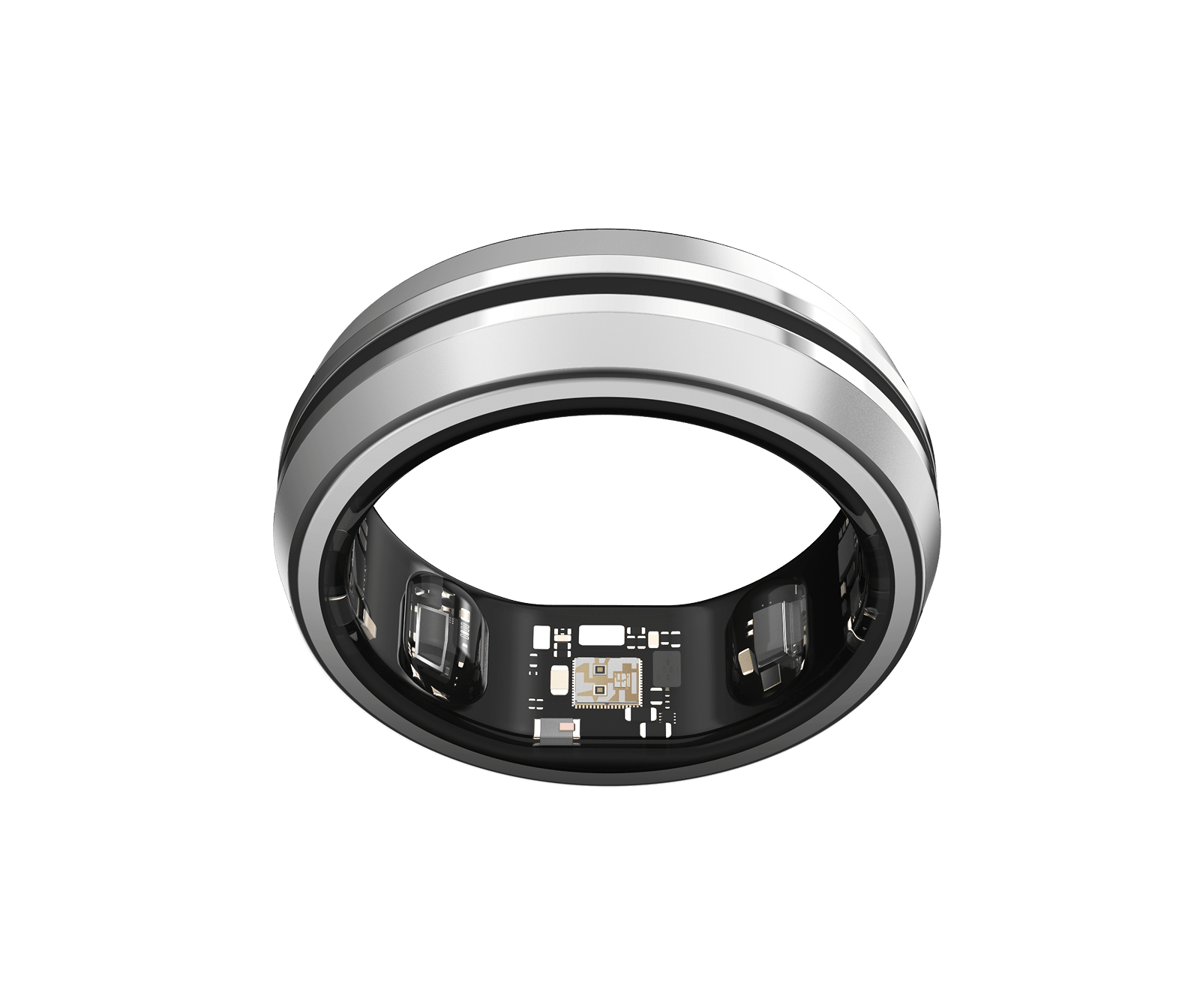 Bague connectée RENPHO LYNX Smart Ring, vue en coupe avec capteurs