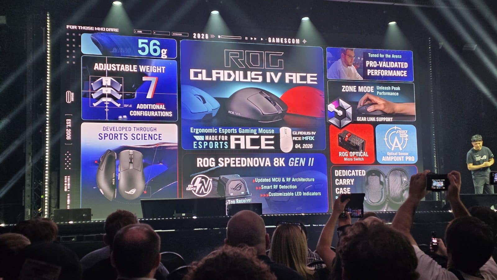 La souris esport ROG Gladius IV Ace présentée à la Gamescom 2026