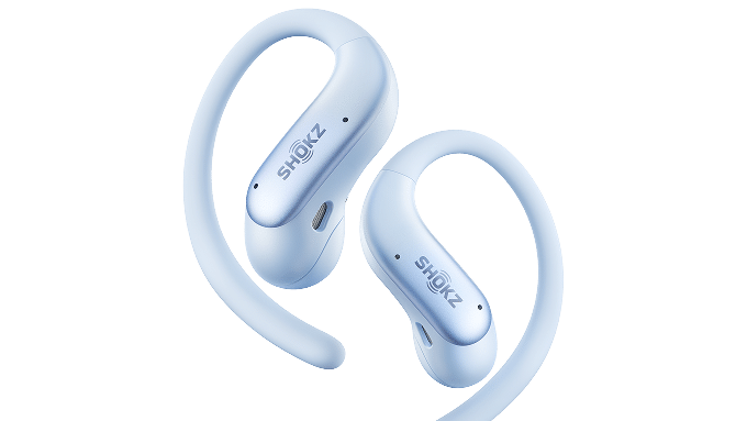Shokz OpenFit Air 2 en coloris Bleu Glacier, écouteurs à oreille ouverte