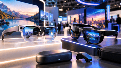 Présentation futuriste de lunettes connectées